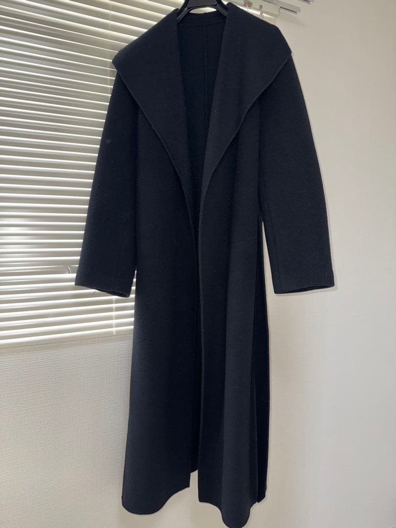 【ラストお値下げ】anuans ビッグカラーリバーコート ブラック Mサイズ