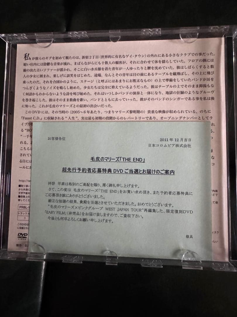 毛皮のマリーズ DVD EARLYFILM グッズ アナログ ドレスコーズ