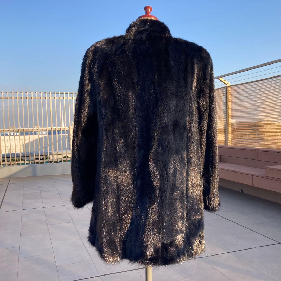 肉厚◎✨極美品✨高島屋 ダークミンクファー 毛皮 総丈83　11号
