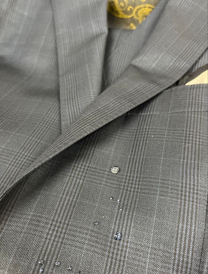 イタリア製エルメネジルドゼニア ネイビー チェック柄 三揃いスーツ