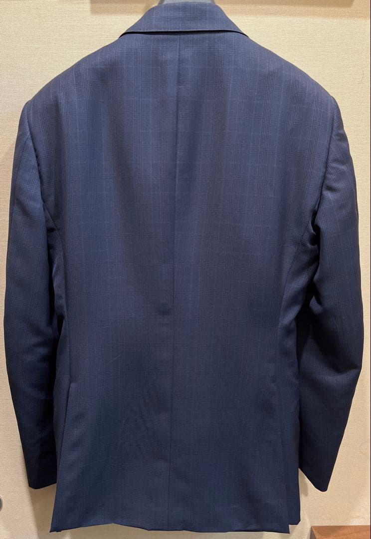 イタリア製エルメネジルドゼニア ネイビー チェック柄 三揃いスーツ