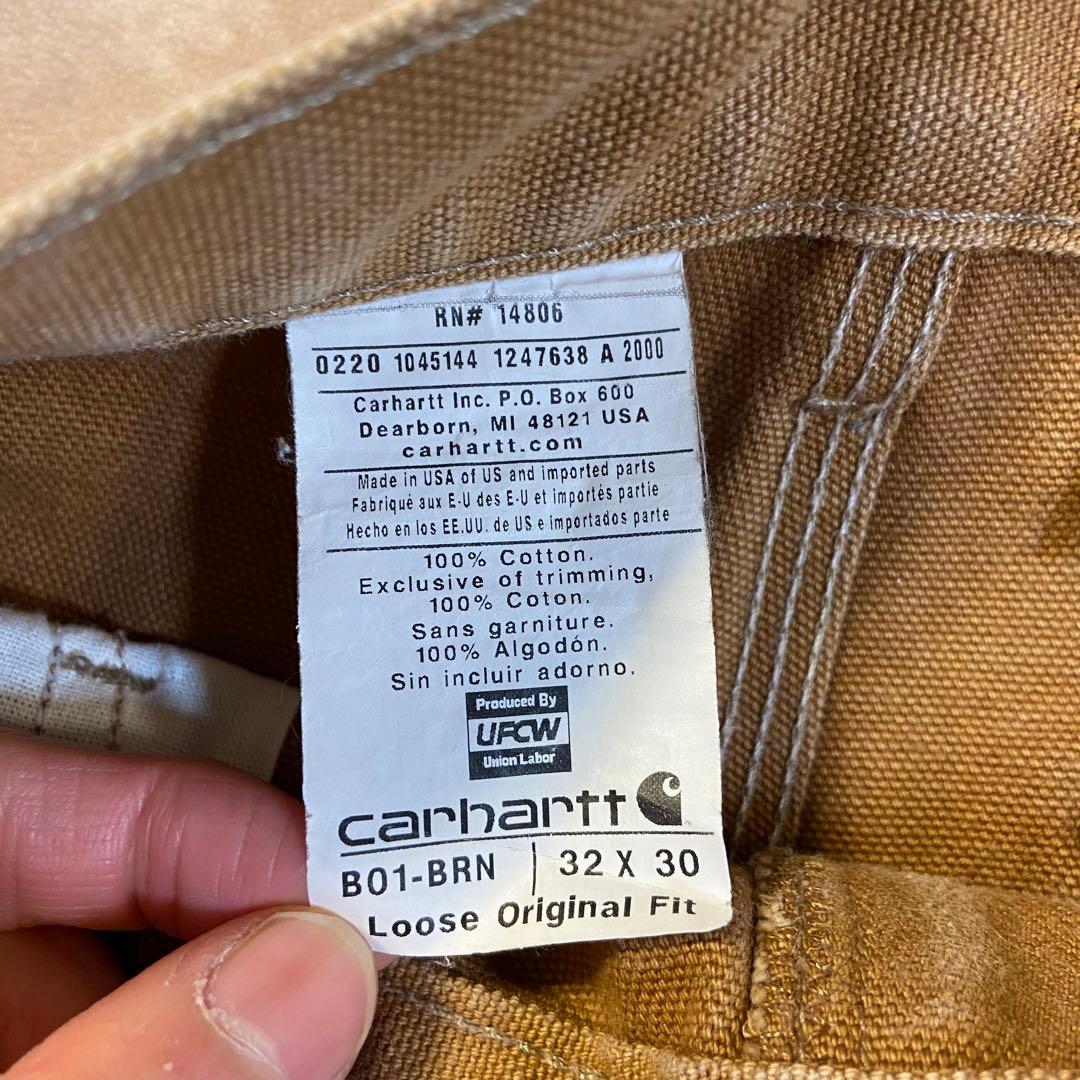 Carhartt ダブルニー ペインターパンツ USA製 ブラウン 32×30
