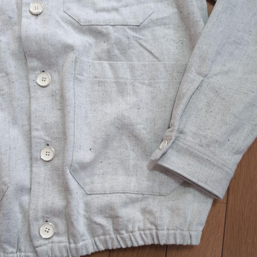 THE GIGI ホワイトデニムノーカラージャケット