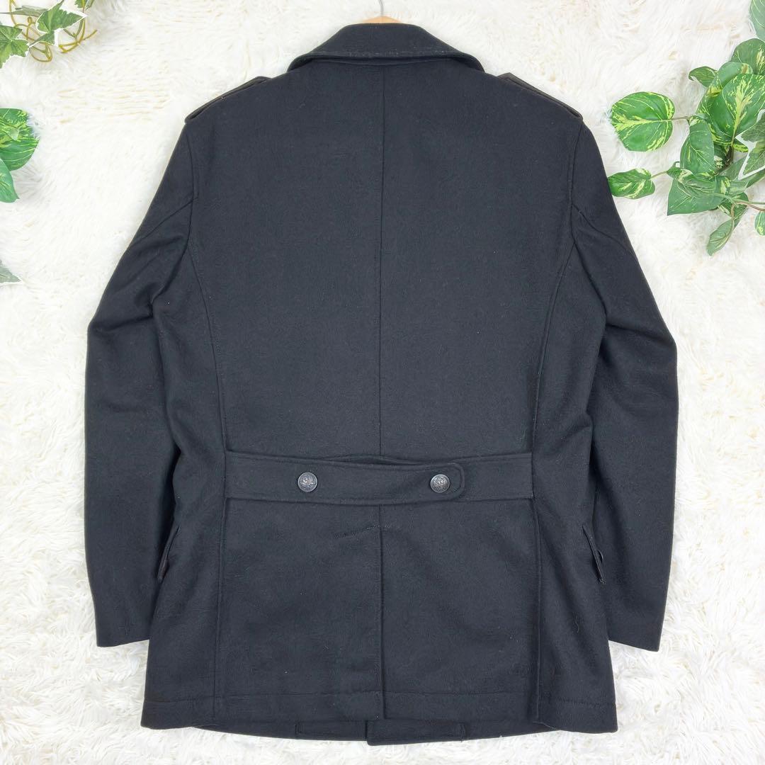 美品　ポールスミス　ナポレオンコート　メタルボタン　カシミヤ混　XL　黒