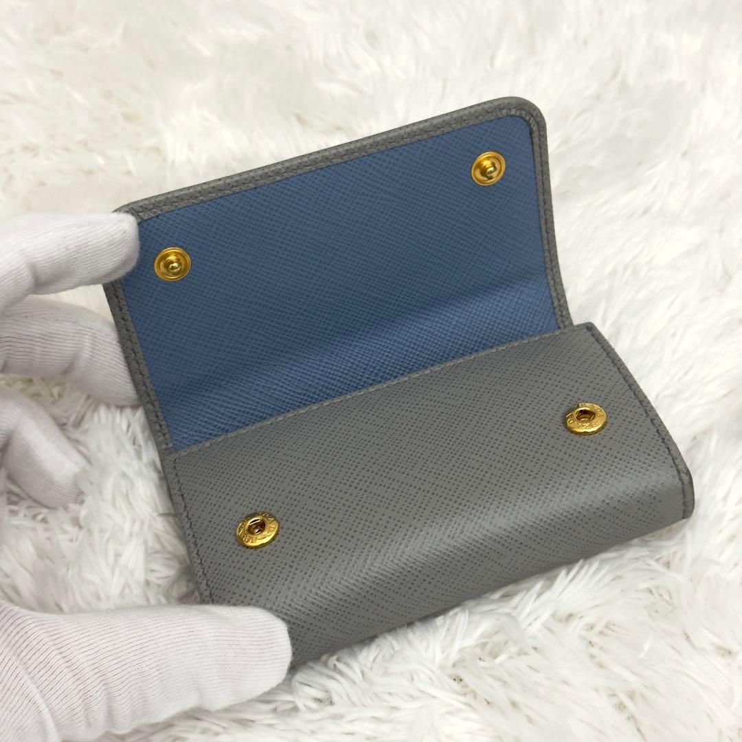 新型⭐️現行 RFID内蔵 PRADA プラダ サフィアーノ レザー キーケース