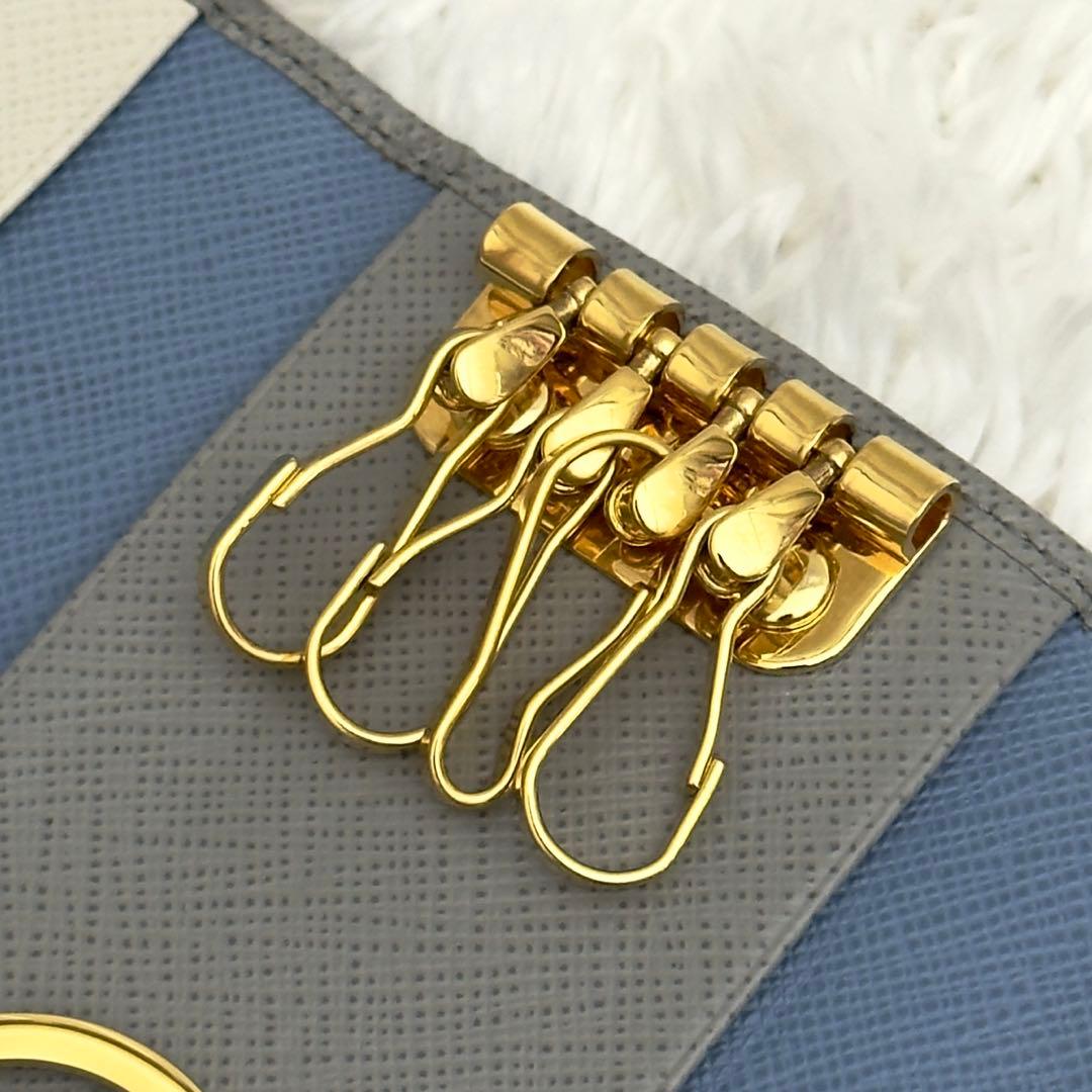 新型⭐️現行 RFID内蔵 PRADA プラダ サフィアーノ レザー キーケース