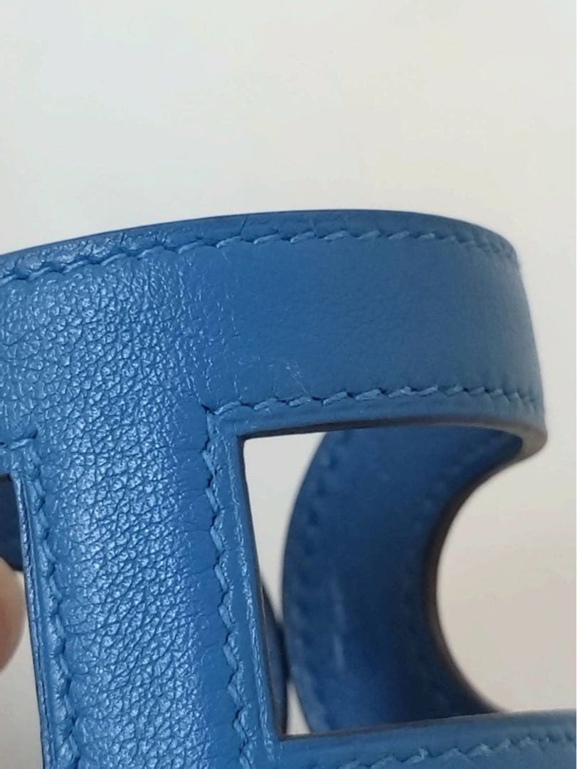 HERMES エルメス アノー シェーヌダンクル バングル ブルー