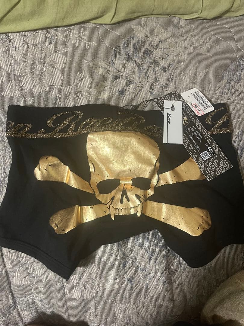 XS（44）Roen スカルデザイン ボクサーパンツ 黒