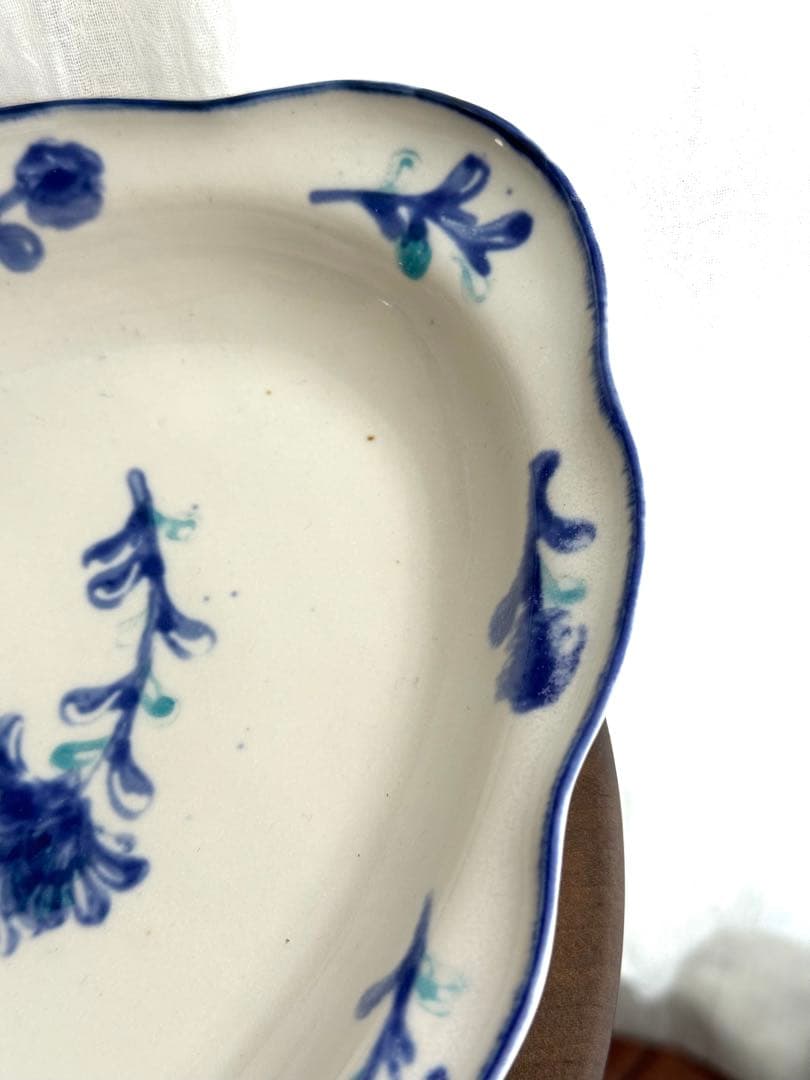 ヨシノヒトシ オーバル皿 印花二輪 未使用品