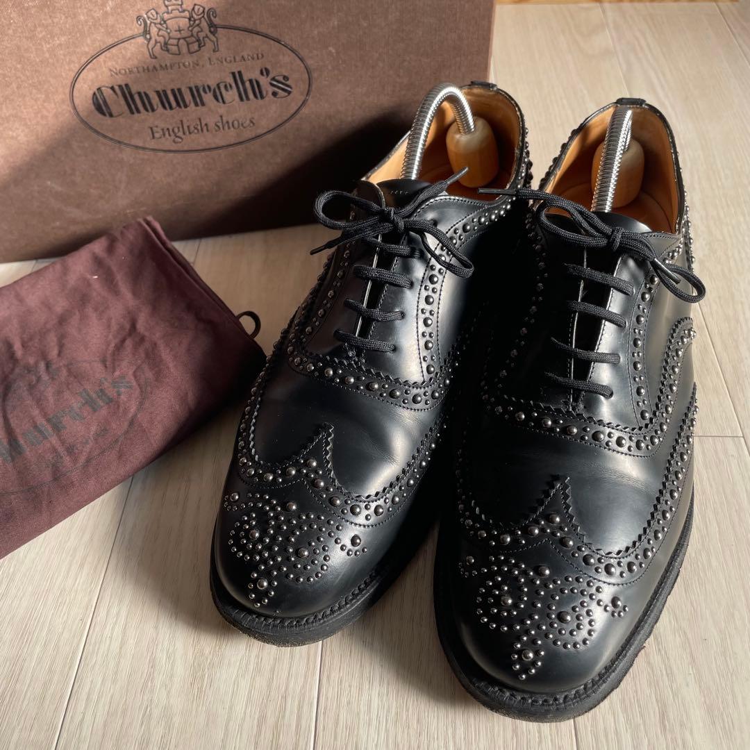 美品 church’sチャーチ burwood バーウッド スタッズ 27.5