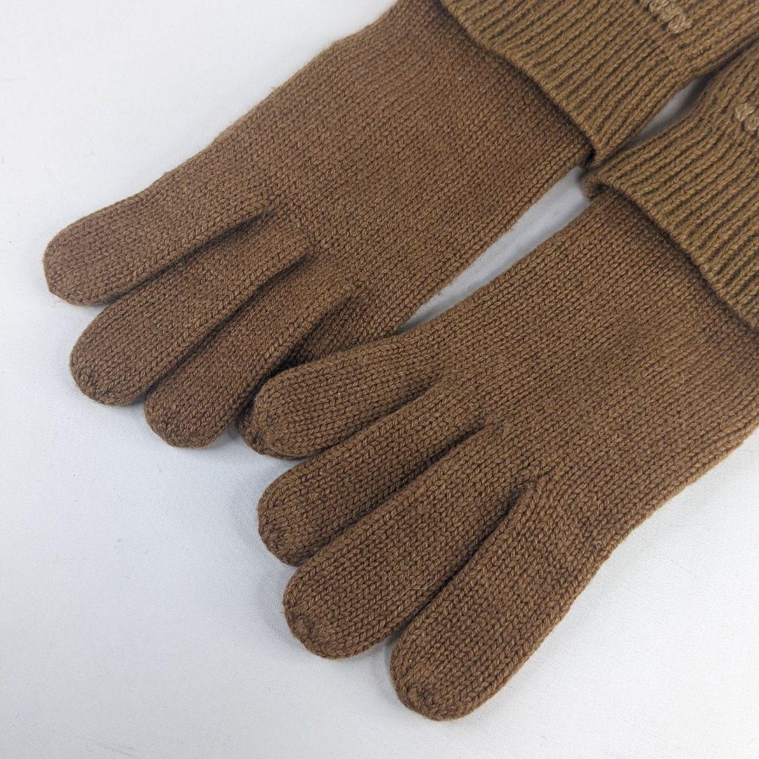 HERMES エルメス カシミア 手袋 グローブ キャメル Hロゴ レディース
