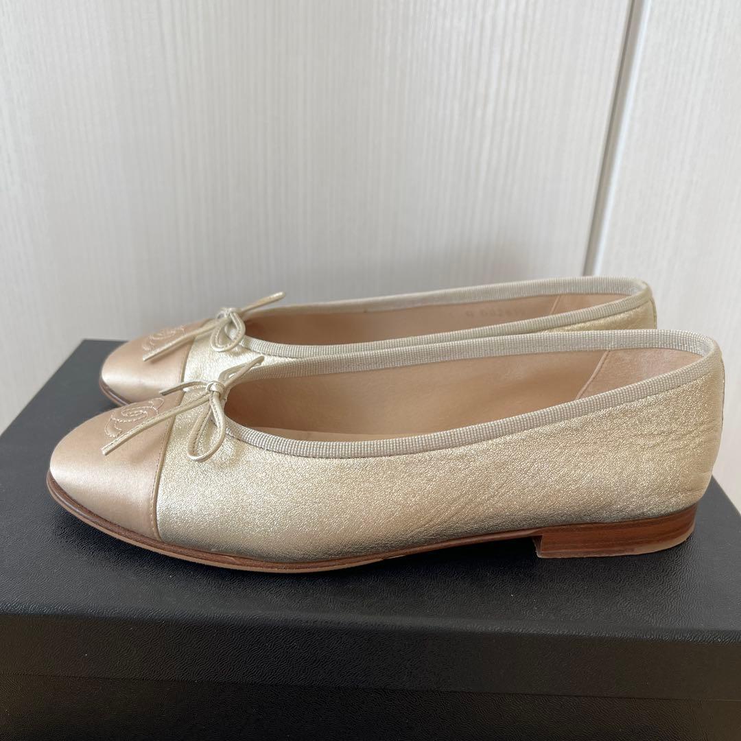 maa様　CHANEL ゴールド バレエシューズ
