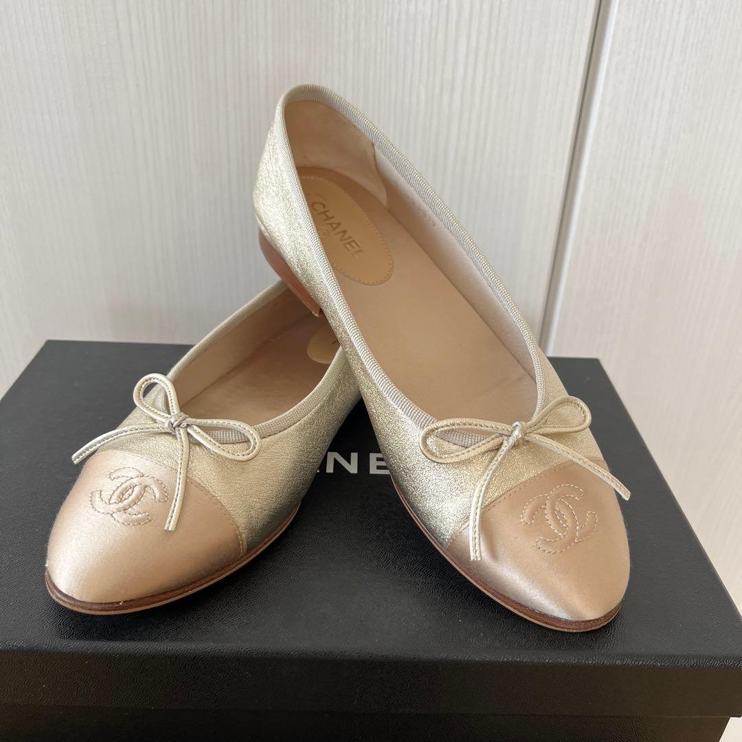 maa様　CHANEL ゴールド バレエシューズ