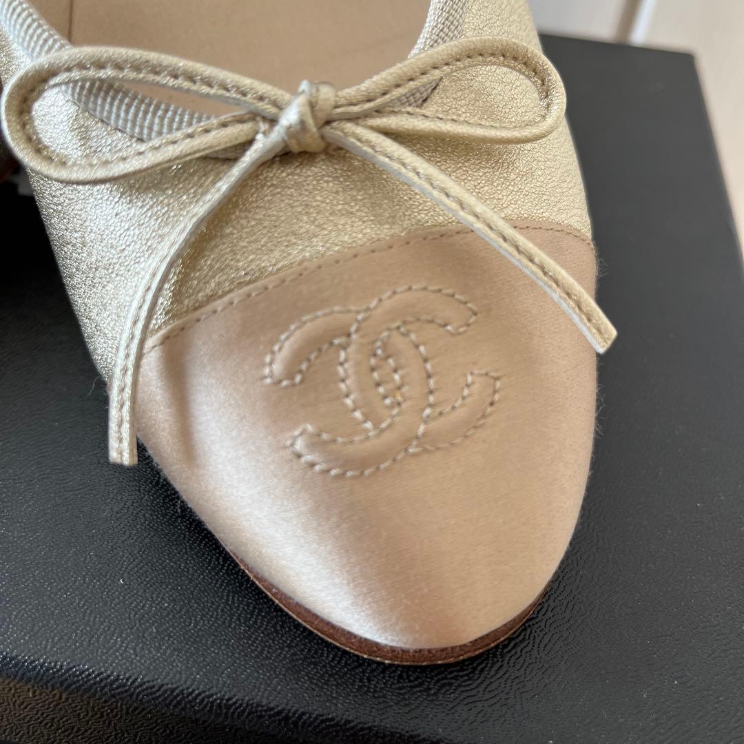 maa様　CHANEL ゴールド バレエシューズ