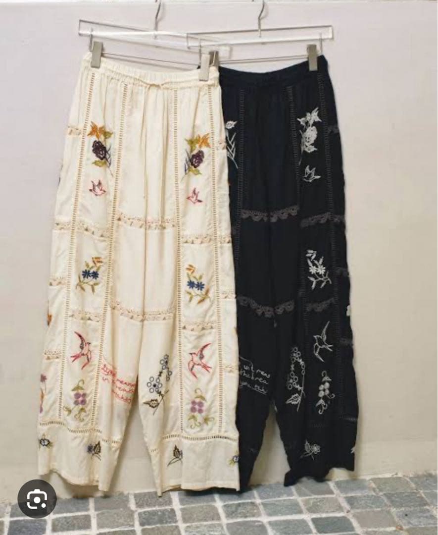 TODAYFUL Embroidery Patchwork パンツ 38 刺繍