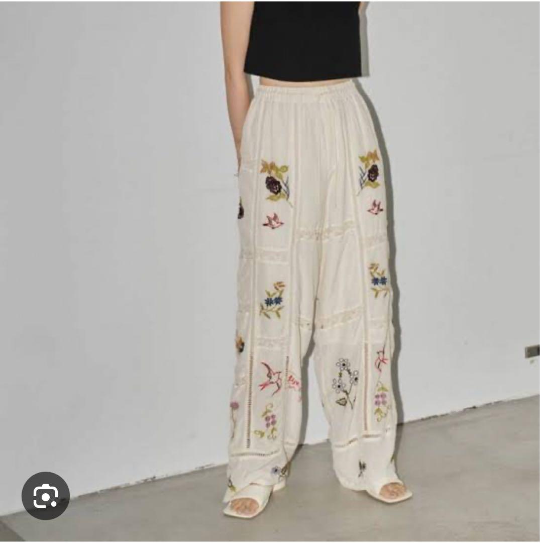 TODAYFUL Embroidery Patchwork パンツ 38 刺繍