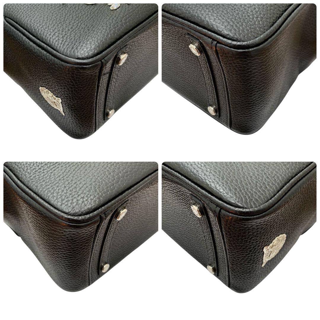 【極美品】ADMJ スワロフスキー ビジュー ミニトートバッグ 黒