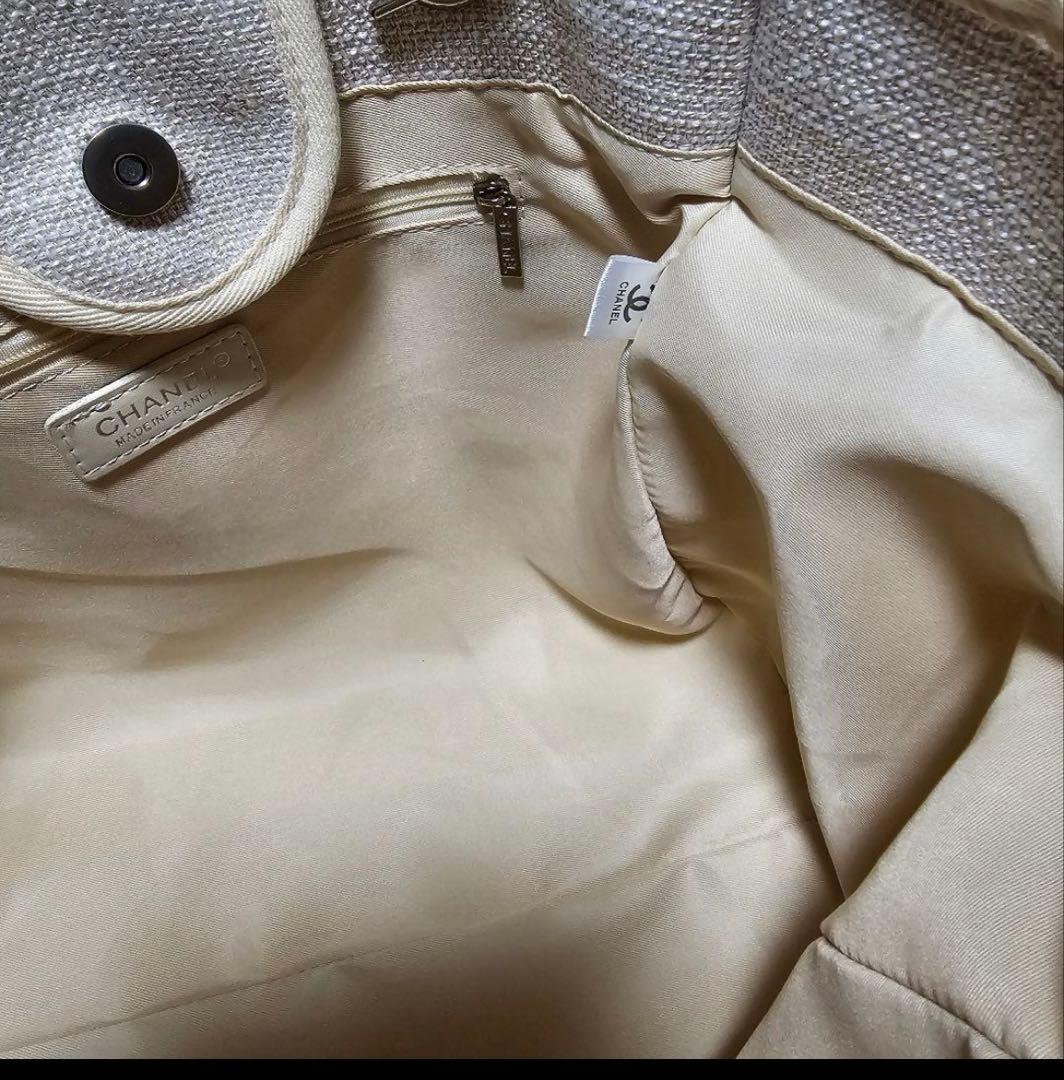 シャネル CHANEL ハンドバッグ トートバッグ キャンバス ノベルティ 白