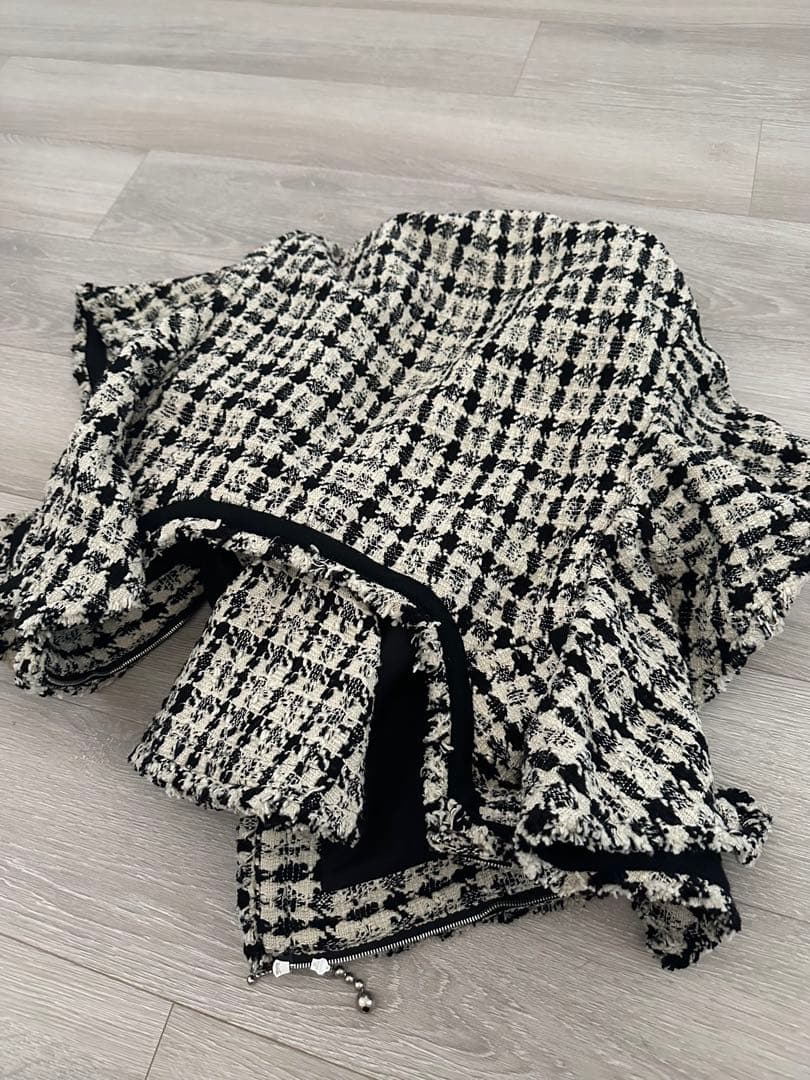 美品 ビューティフルピープル 2way デザイン ツイード ジャケット ジレ