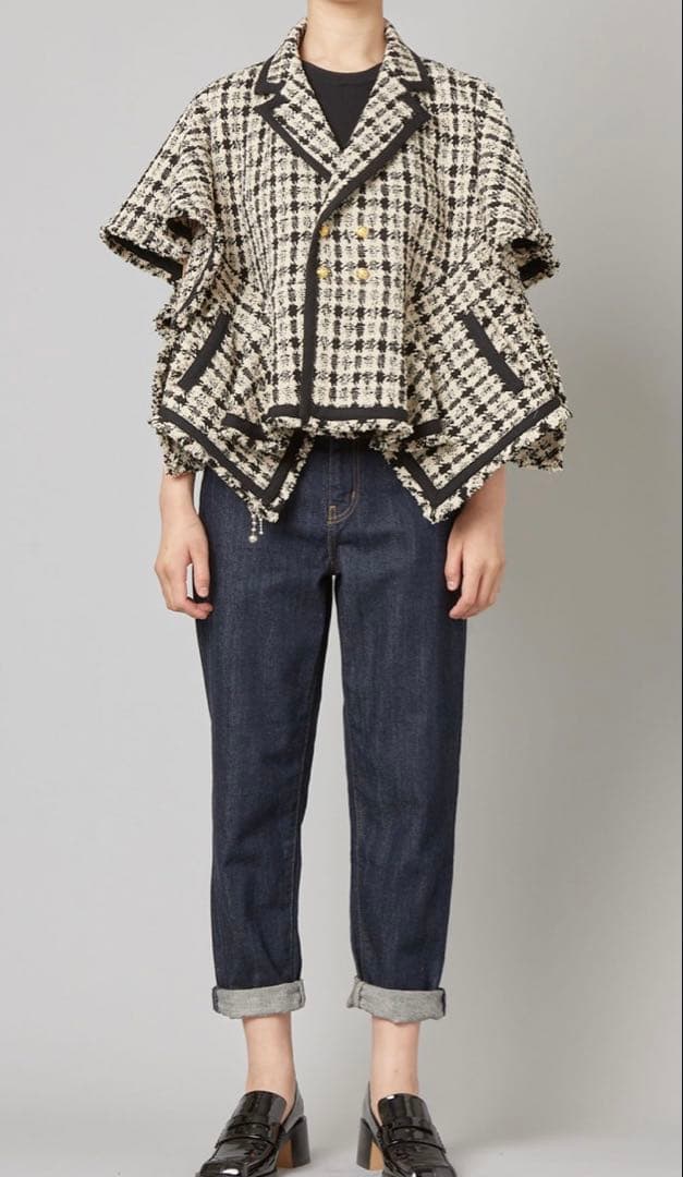 美品 ビューティフルピープル 2way デザイン ツイード ジャケット ジレ