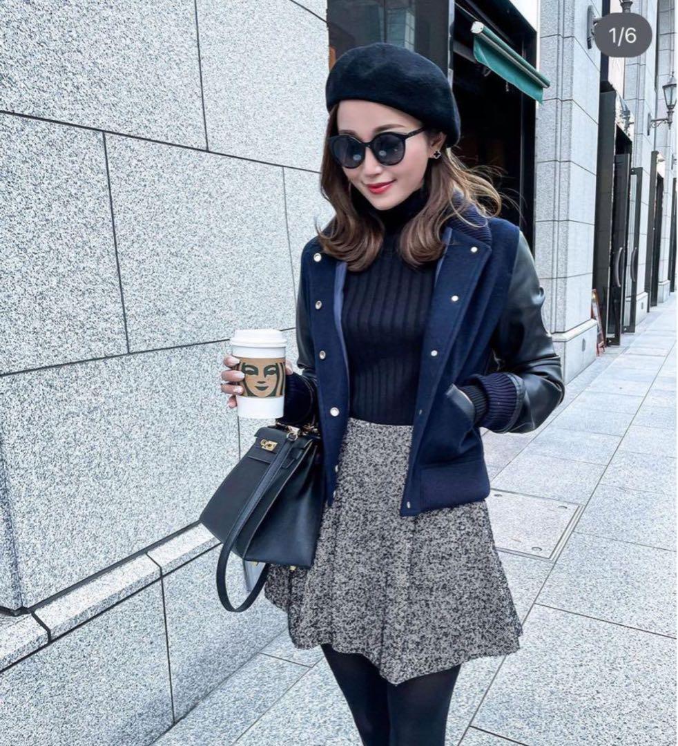 sheller シェリエ　幻の完売 ネイビー ブラック スタジャン Mサイズ