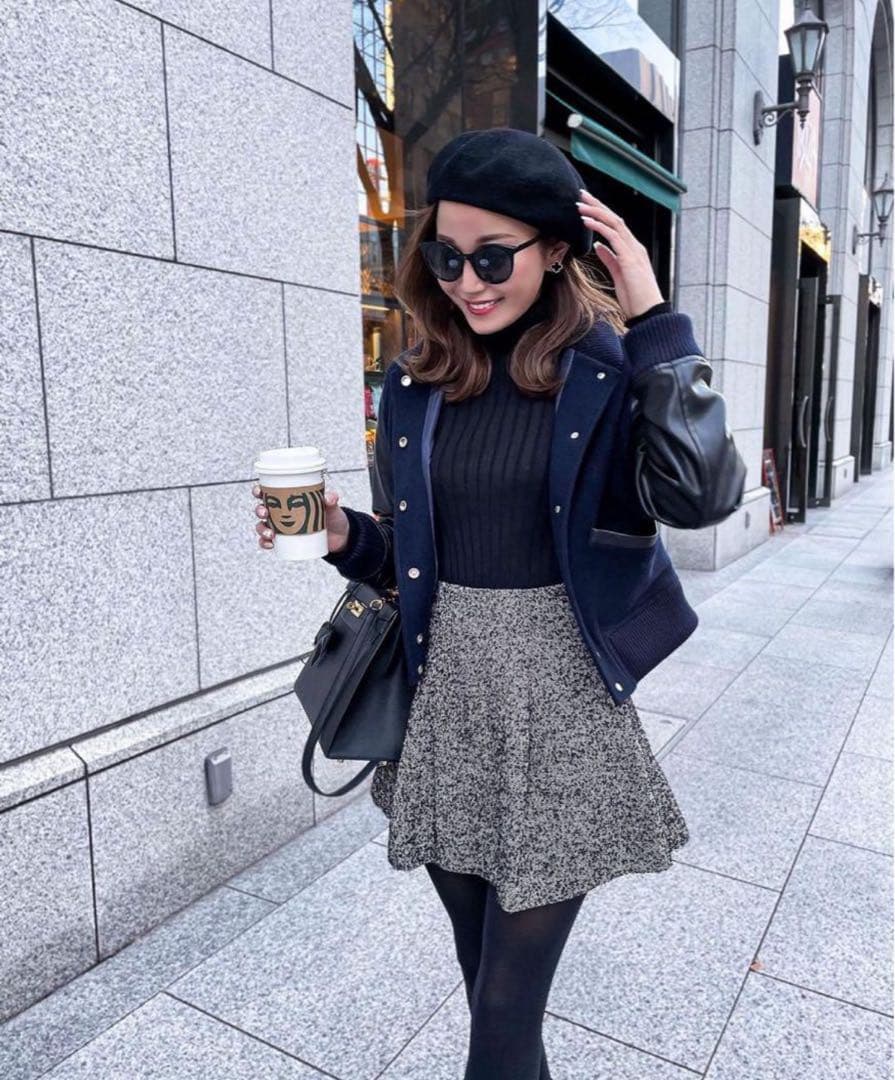 sheller シェリエ　幻の完売 ネイビー ブラック スタジャン Mサイズ