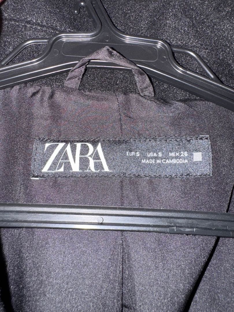 zara ザラ　オーバーサイズソフトコート　ブラック　Sサイズ