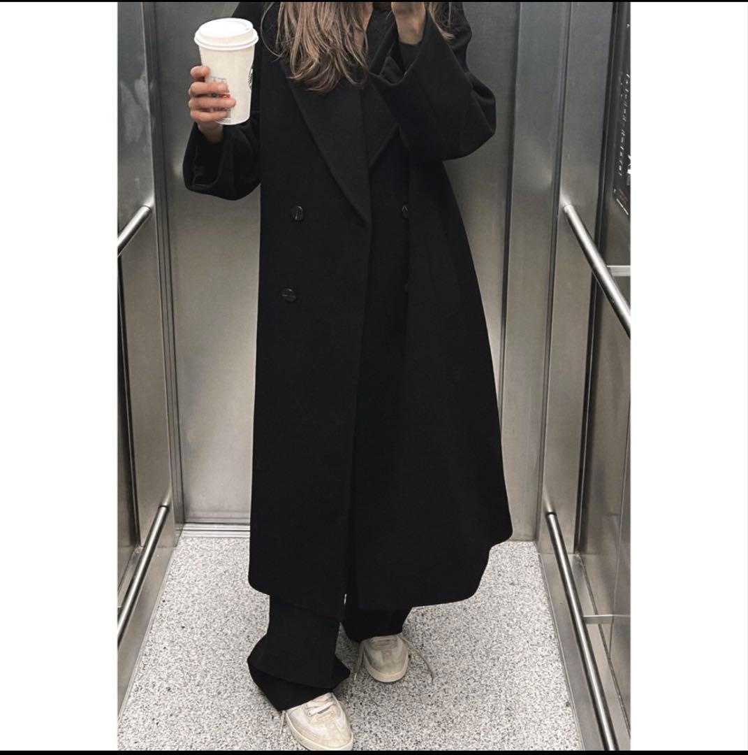 zara ザラ　オーバーサイズソフトコート　ブラック　Sサイズ