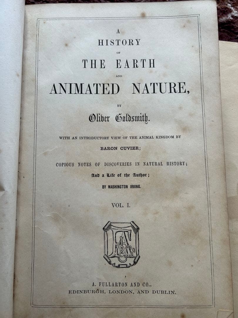 洋書 History of the Earth & Animated Nature