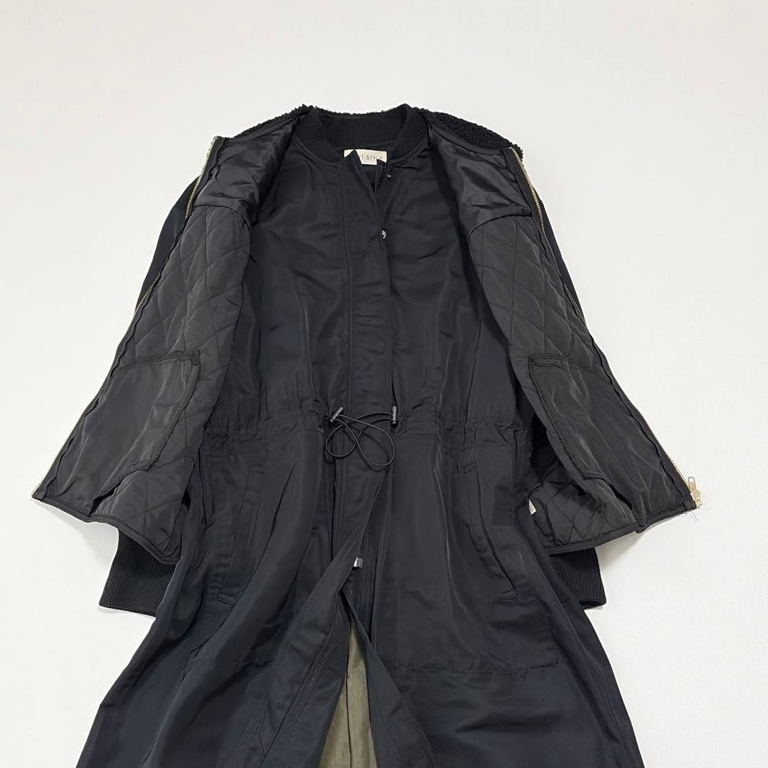 SUM1 STYLE キルティングベスト付き3WAY馬刺繍コート