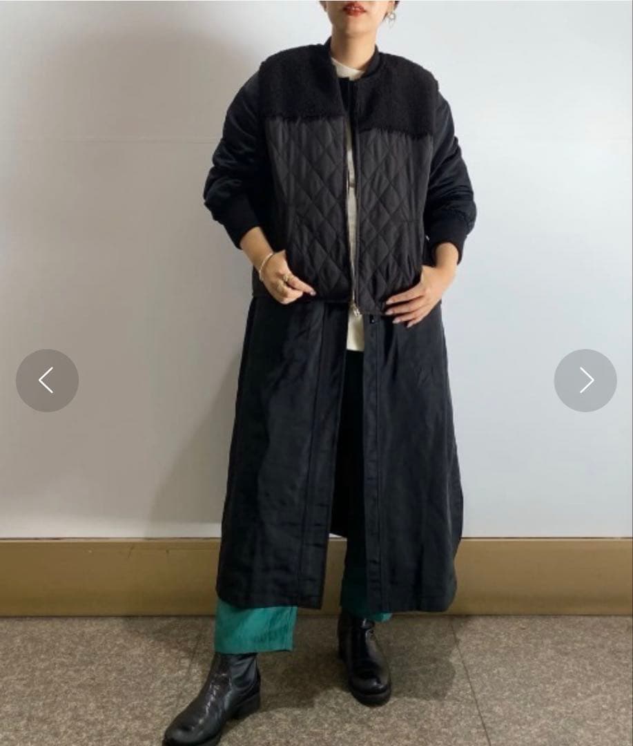 SUM1 STYLE キルティングベスト付き3WAY馬刺繍コート