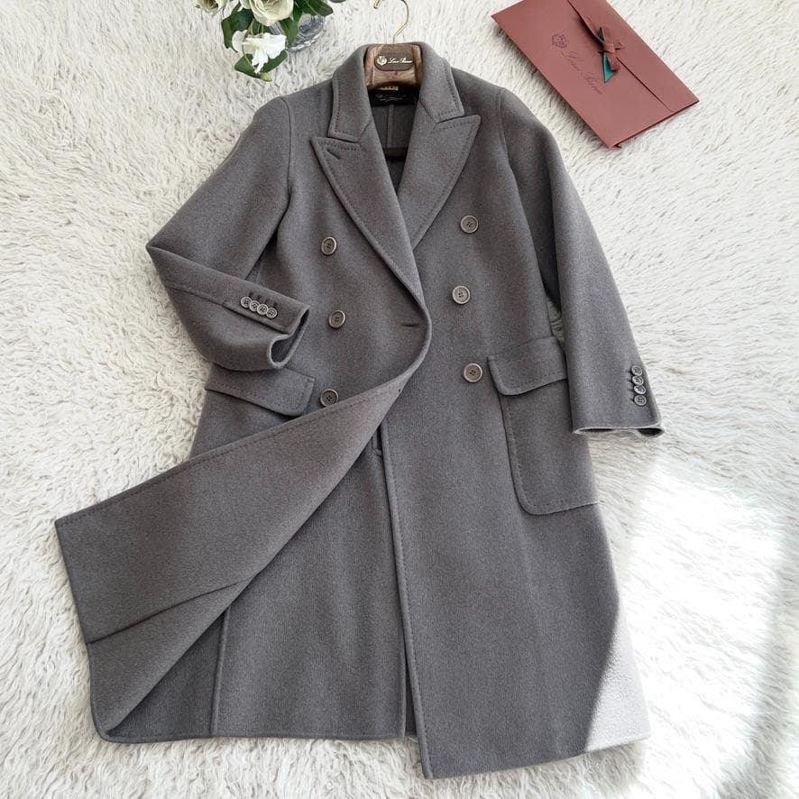 美品★LOROPIANA★肉厚ベビーカシミヤ★ダブルフェイス★ロングコート