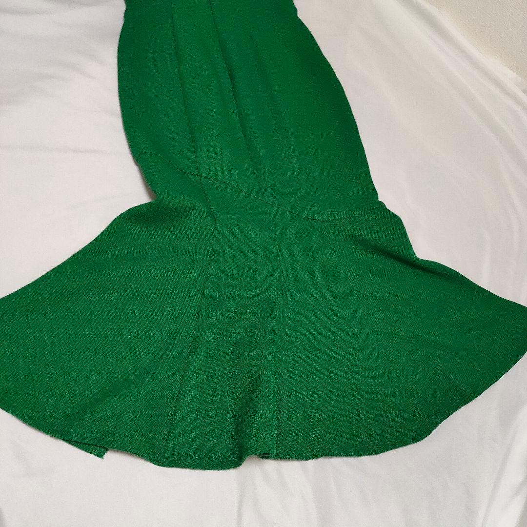 【美品☆】ROBE de FLEUR ツイードタイトロングドレス グリーン