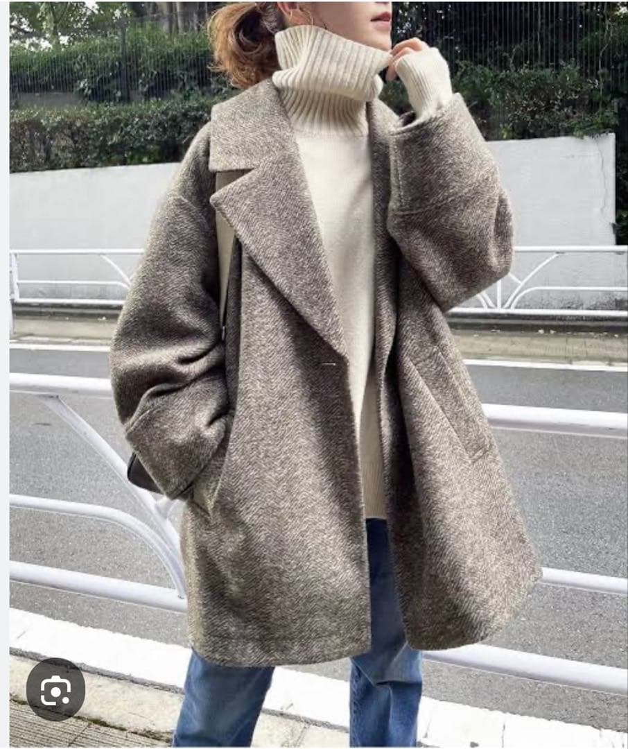 【完売◆人気】Spick&Span◆ヘリンボーンミドルコート オーバー