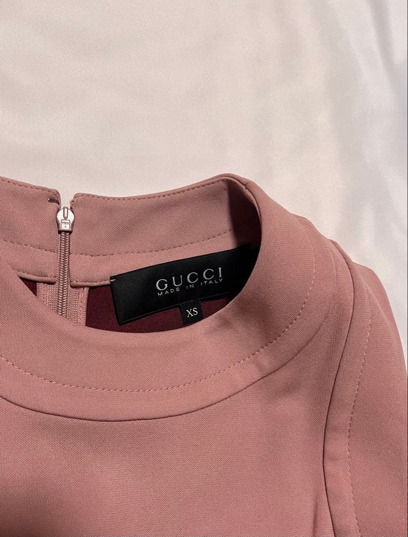 あめ　様　GUCCI くすみピンク フレアドレス　ノースリーブ XS