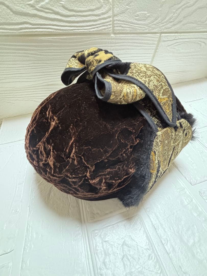 CA4LA☆ベルベットファー付き黒ベレー帽