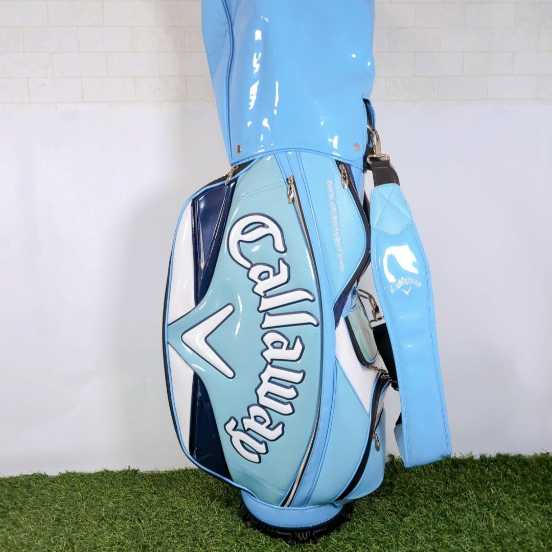 Callaway キャロウェイ ゴルフ キャディバッグ エナメル 青 白 ブルー