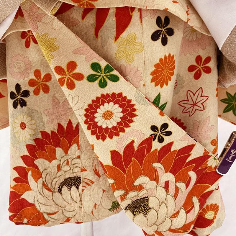 507ag30◎七五三 三歳 女の子 アンティーク着物のみ 丸文◎