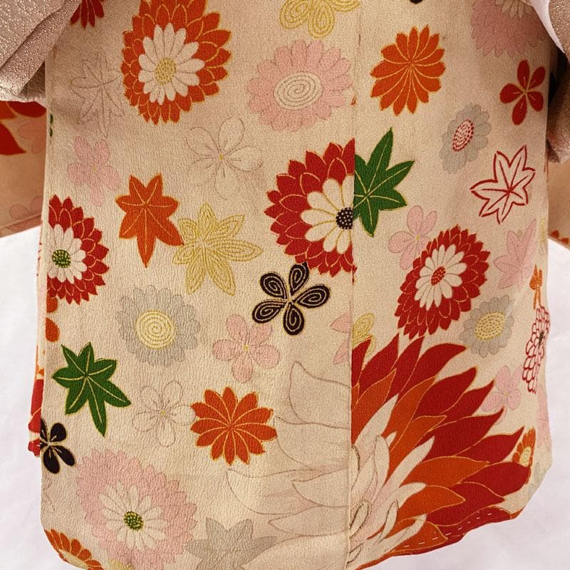 507ag30◎七五三 三歳 女の子 アンティーク着物のみ 丸文◎