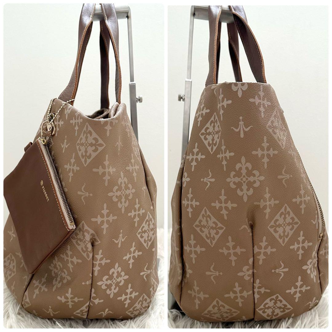 美品✨️ ラシット レイニートートバッグ（ポーチ付き） PVC 防水 ブラウン系