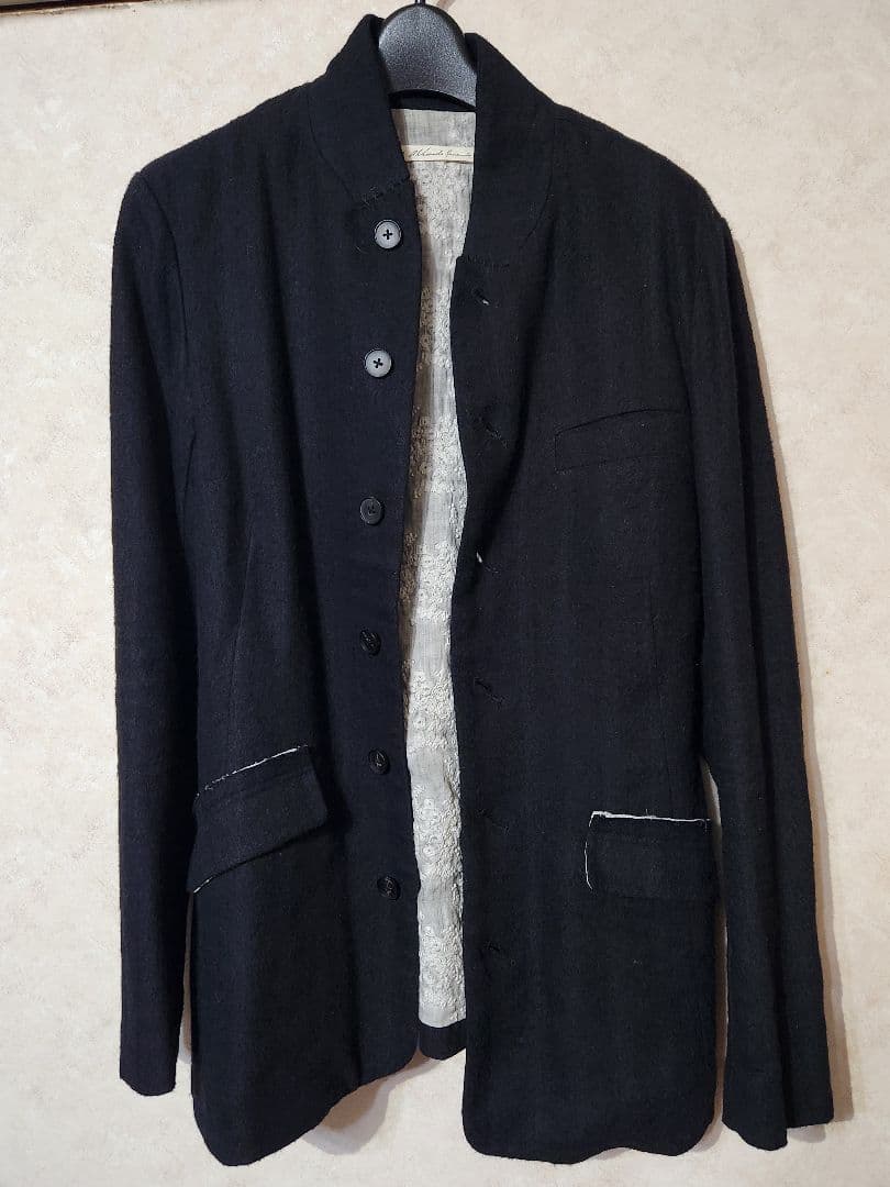 デンマーク製　黒ジャケットとサルエルパンツ セットアップ裏地刺繍　サイズ1と0