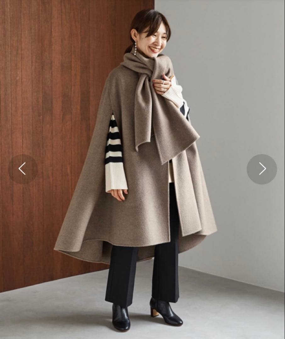 miklos VERMEIL par iena ラムカシミアマントコート