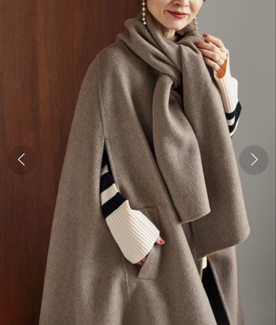 miklos VERMEIL par iena ラムカシミアマントコート