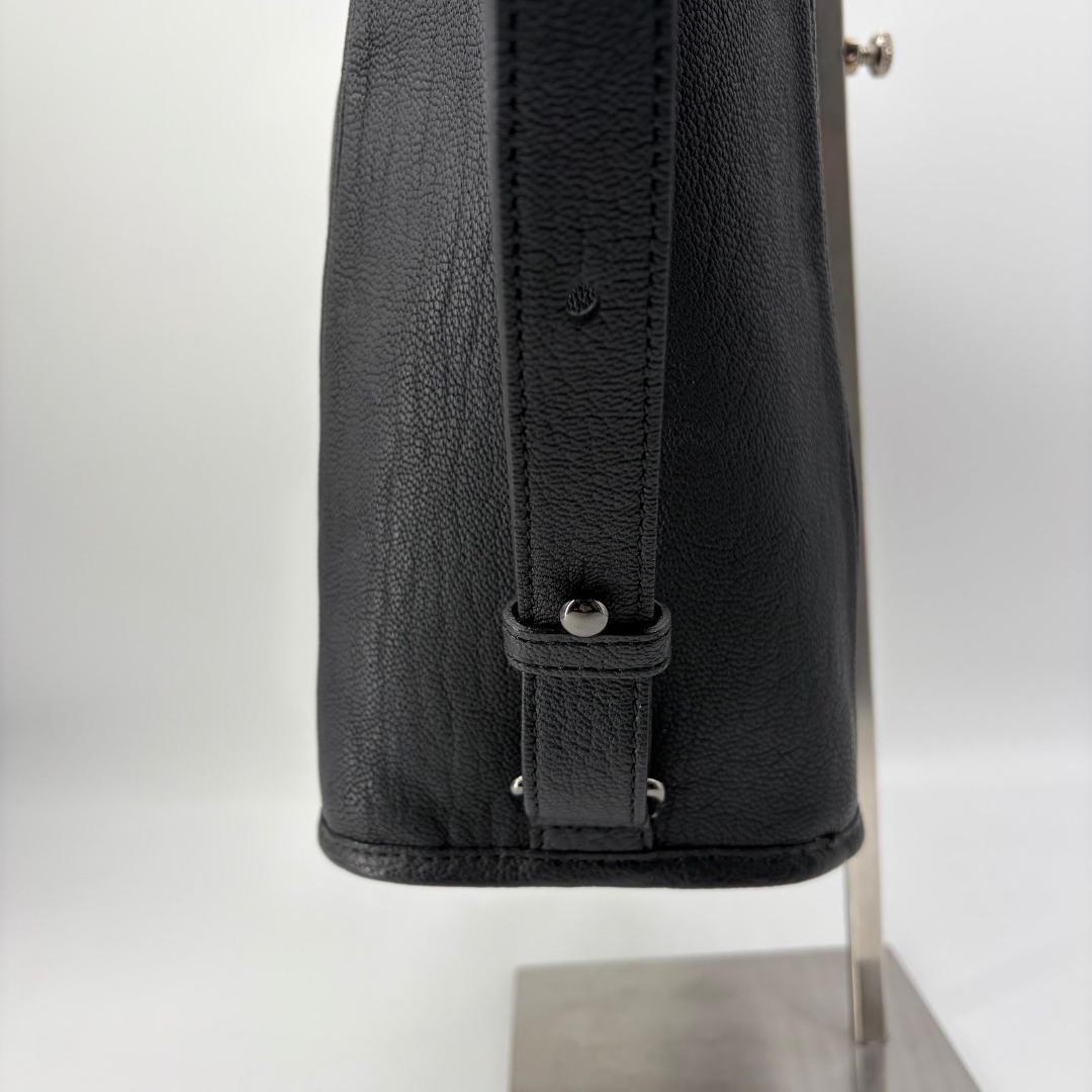 17560✨ETiAM レザー ワンショルダーバッグ ブラック 2way 肩掛け