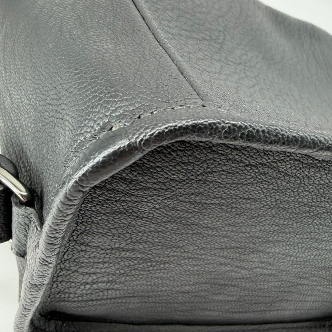 17560✨ETiAM レザー ワンショルダーバッグ ブラック 2way 肩掛け