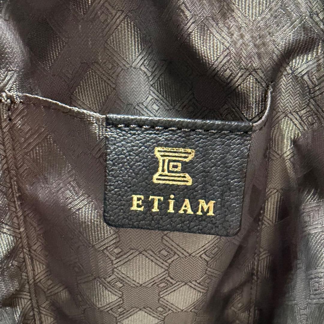 17560✨ETiAM レザー ワンショルダーバッグ ブラック 2way 肩掛け