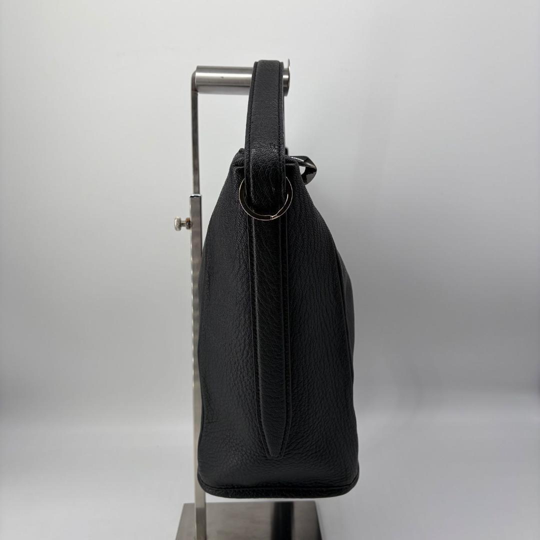 17560✨ETiAM レザー ワンショルダーバッグ ブラック 2way 肩掛け