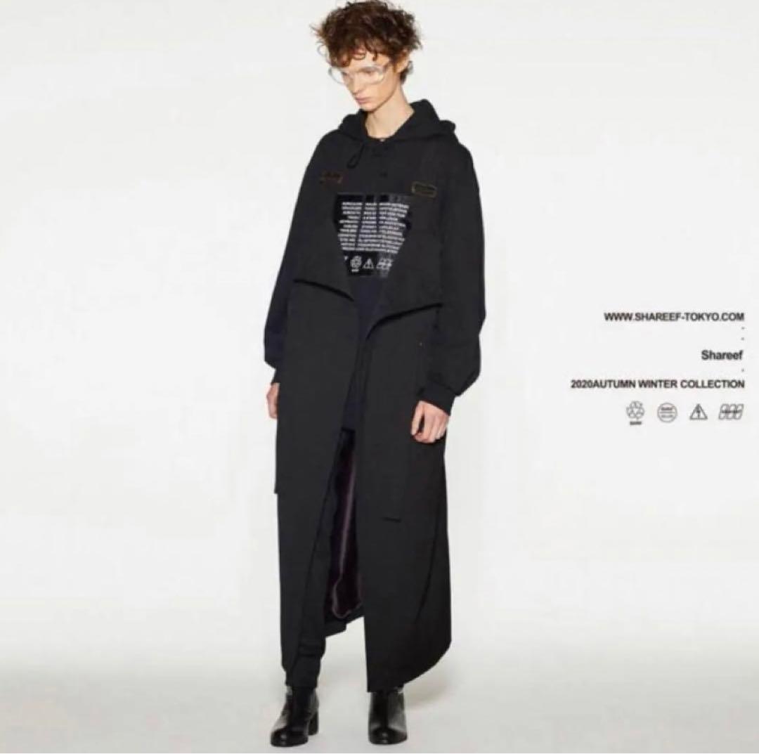 【良品】SHAREEF・シャリーフ・オーバーエプロン・黒・2サイズ