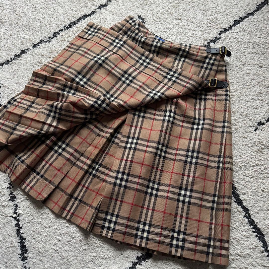美品　burberrys プリーツ巻きスカート　ノバチェック　ベージュ　38