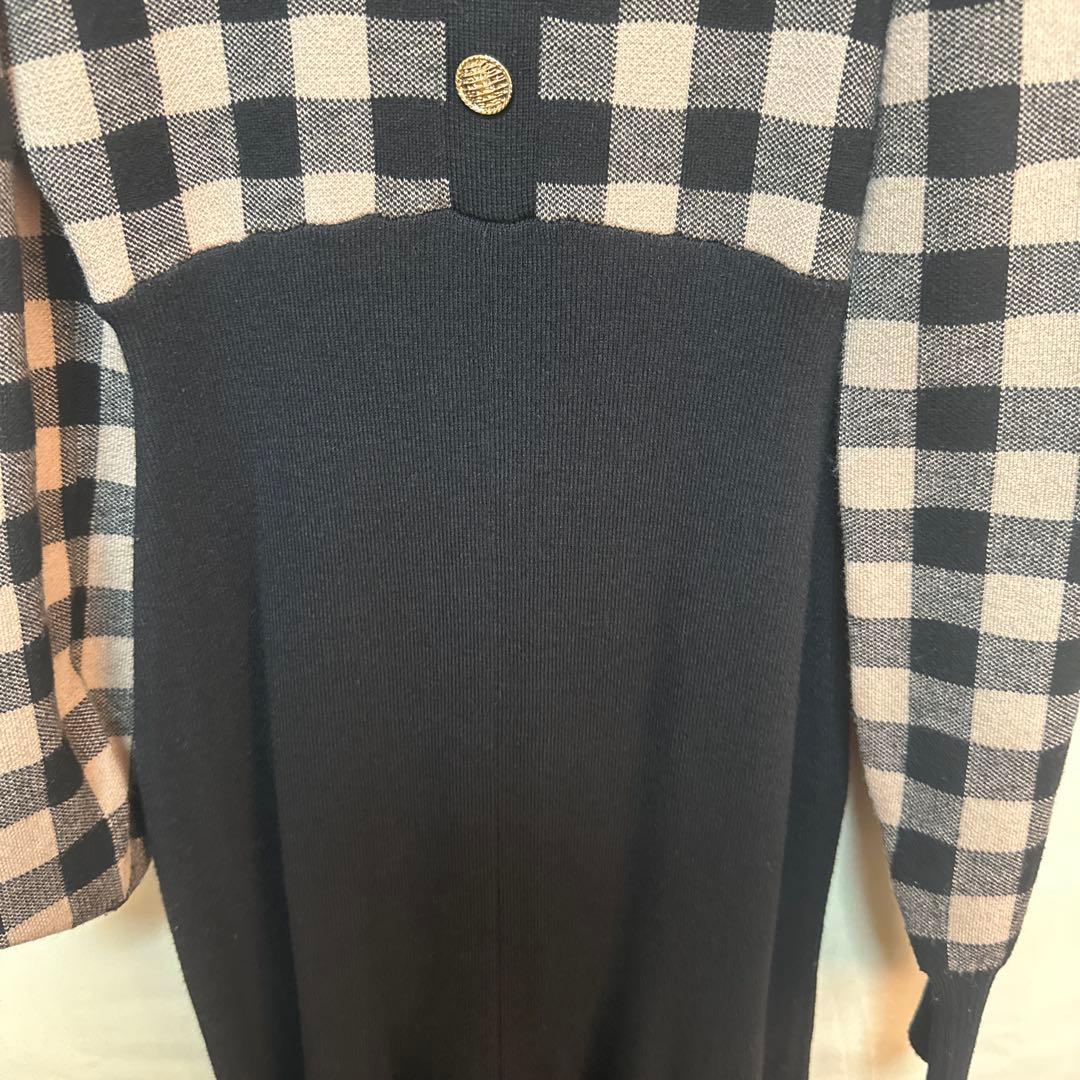 SNIDEL 【USAGI ONLINE限定】チェックニットワンピース